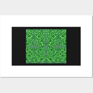 Forest Green Aesthetic Fractal Pattern - Abstract Green Design Posters and Art